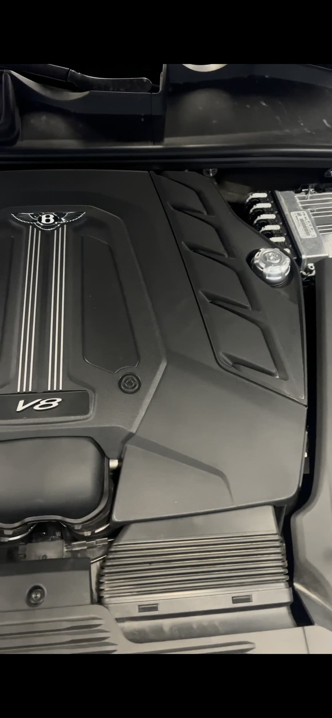 Bentley V8 engine badge detail