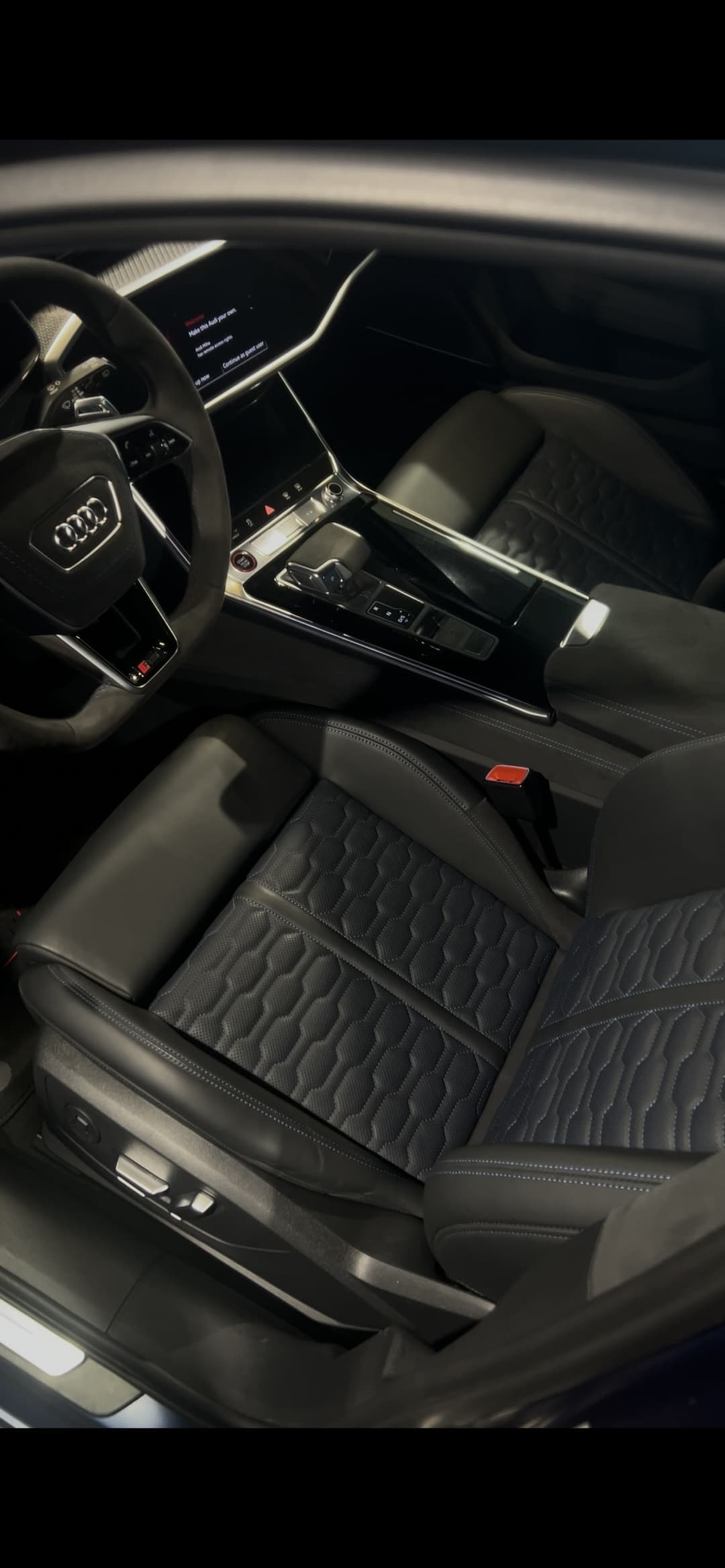 Audi cockpit wide detailing shot
