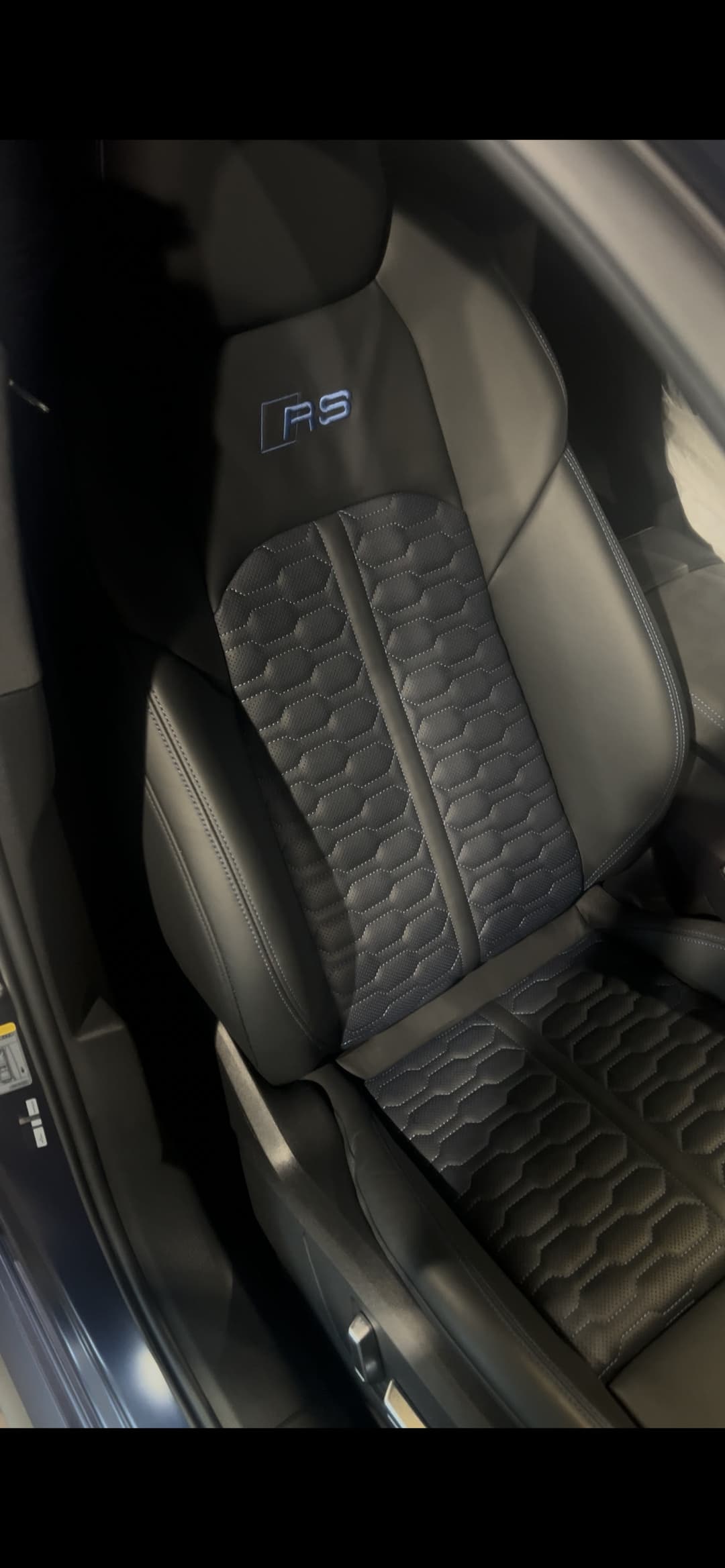 Audi RS quilted leather seat detail