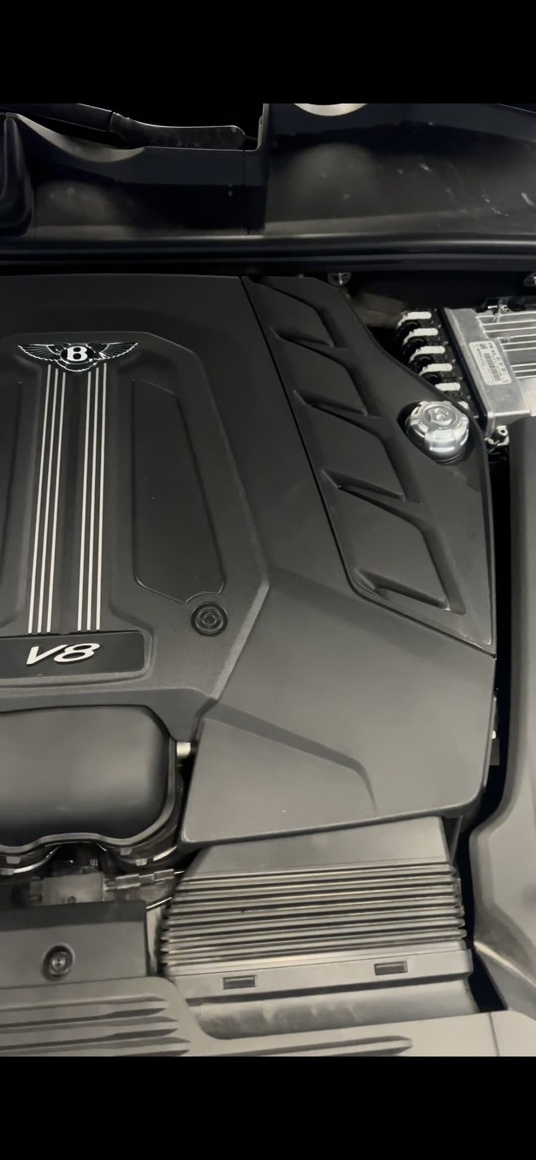 Bentley V8 engine badge detail